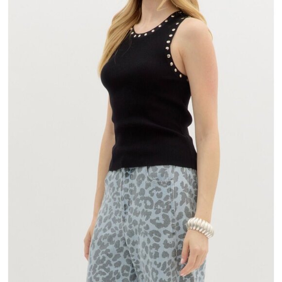 Black Studded Tank - Picture 2 of 5